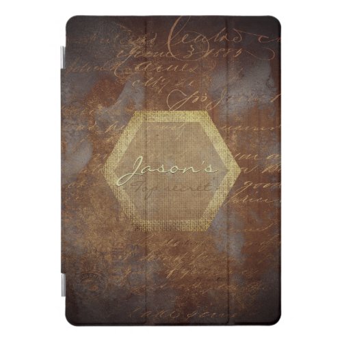 Industrial loft style brown aesthetic custom name iPad pro cover