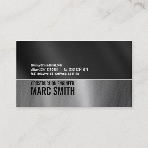 Customizable Black & Gray on Metalic Paper Business Cards