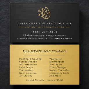 Industrial Mechanical HVAC Technician Business Card