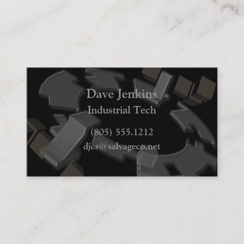 Industrial Metal Gears &amp; Blocks Business Card
