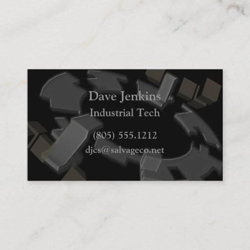 Customizable Industrial Metal Gears &amp; Blocks Business Card