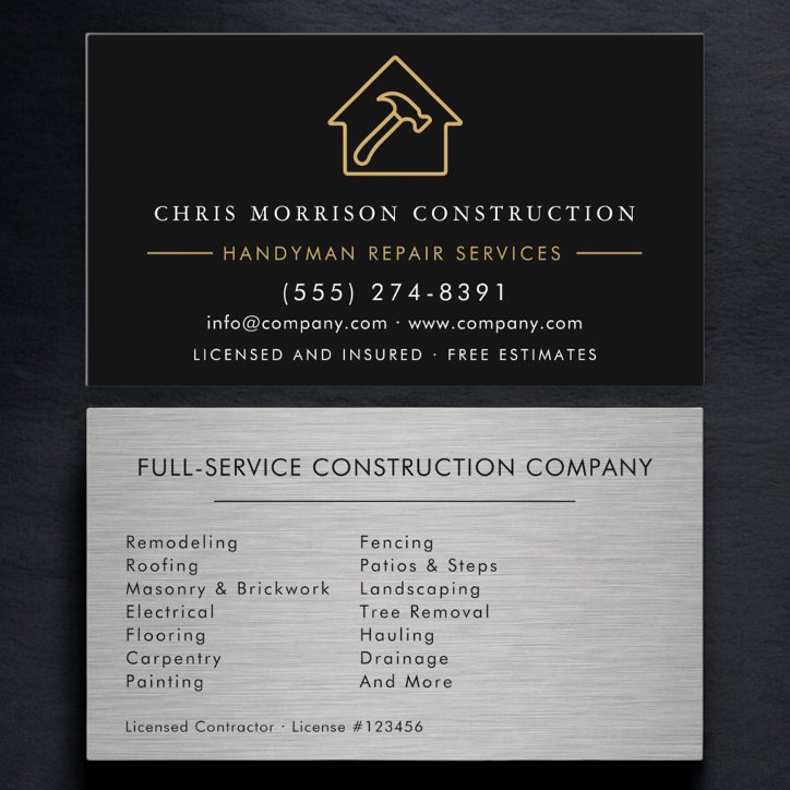 Industrial Metal Handyman Business Card