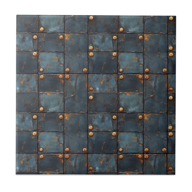 Industrial Metal Rustic  Ceramic Tile (Front)