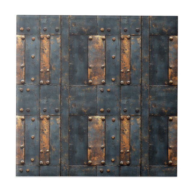 Industrial Metal Rustic  Ceramic Tile (Front)