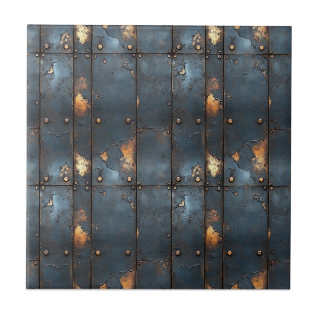 Industrial Metal Rustic  Ceramic Tile (Front)