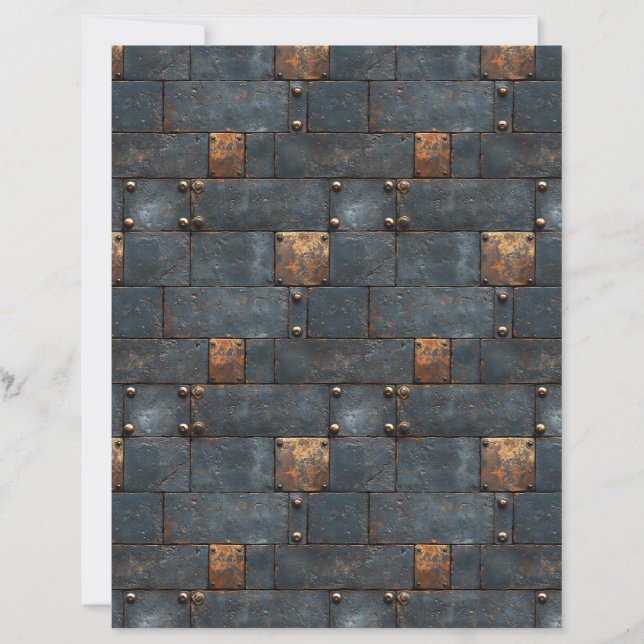 Industrial Metal Rustic Scrapbook Paper  (Front)