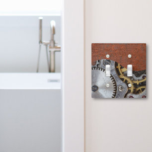 Industrial Metal Rusty Gears Steampunk Light Switch Cover