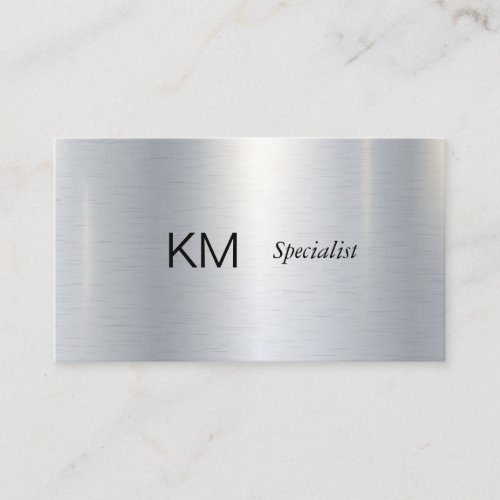 Industrial  Metallic  Shiny  Simple Minimal Business Card