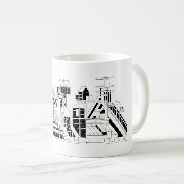 Industrial Metallurgical Combine Silhouette  Coffee Mug (Front Right)