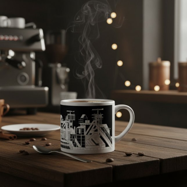 Industrial Metallurgical Combine Silhouette  Espresso Cup (Creator Uploaded)