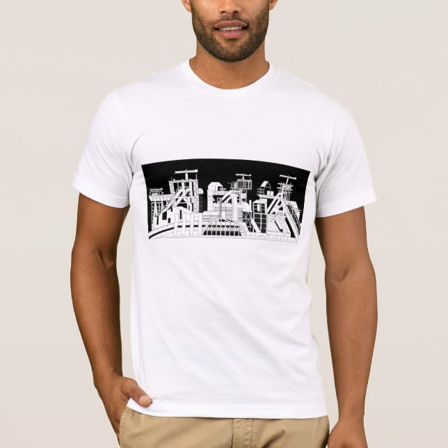 Industrial Metallurgical Combine Silhouette Men’s  T-Shirt (Front)
