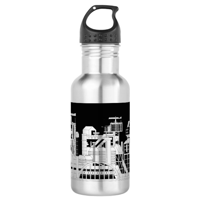 Industrial Metallurgical Combine Steel Water Bottl Stainless Steel Water Bottle (Front)