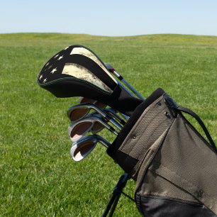 Industrial Military American Flag Desert Sepia Golf Head Cover