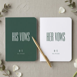 Industrial Minimal Modern Monogram Foil Vow Books