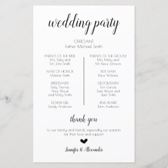 Industrial minimalist we do wedding program | Zazzle