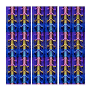 Industrial Multicolored Abstract Design Triptych