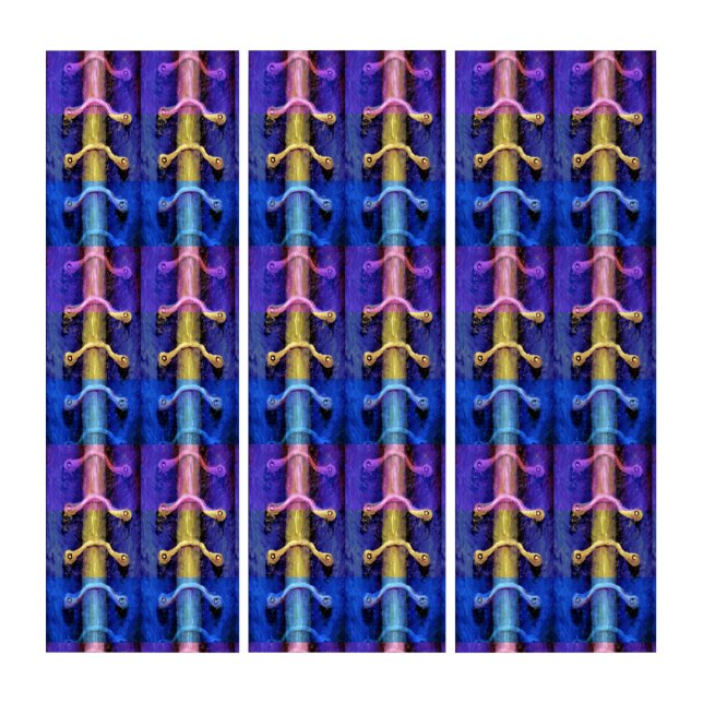 Industrial Multicolored Abstract Design Triptych (Front)