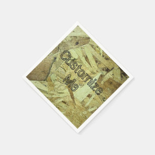 Industrial OSB Wood Grain DIY Name Monogram Napkins
