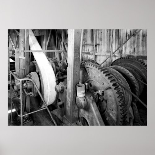 Industrial Photo _ Gold Dredge Gear Train Poster