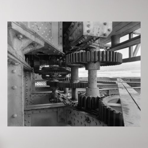 Industrial Photo _ Railroad Bridge Turning Gear Poster