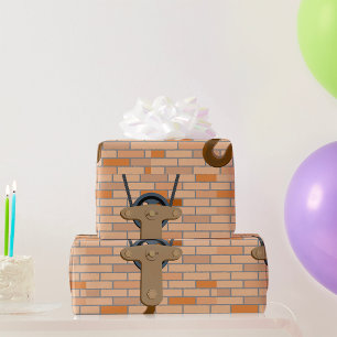 Industrial Pulley Hook Vintage Mechanical Design Wrapping Paper