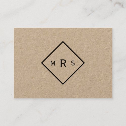 Industrial Retro Monogrammed Professional Bistre Business Card