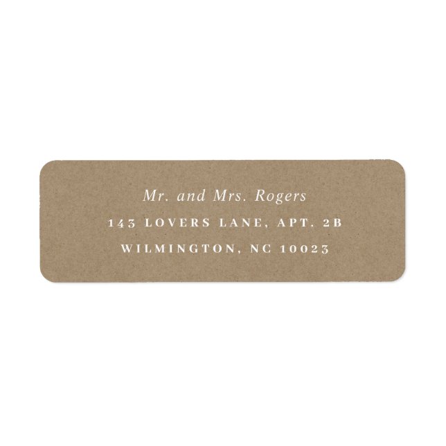 Industrial Rustic Chic Minimalist Return Address Label (Front)