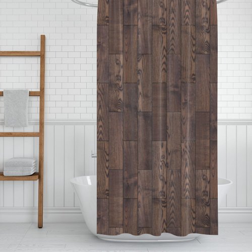 Industrial Rustic Farmhouse Realistic Wood Panels Shower Curtain