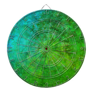 Industrial  Rustic Rust Inspired Art Green Blue  Dart Board