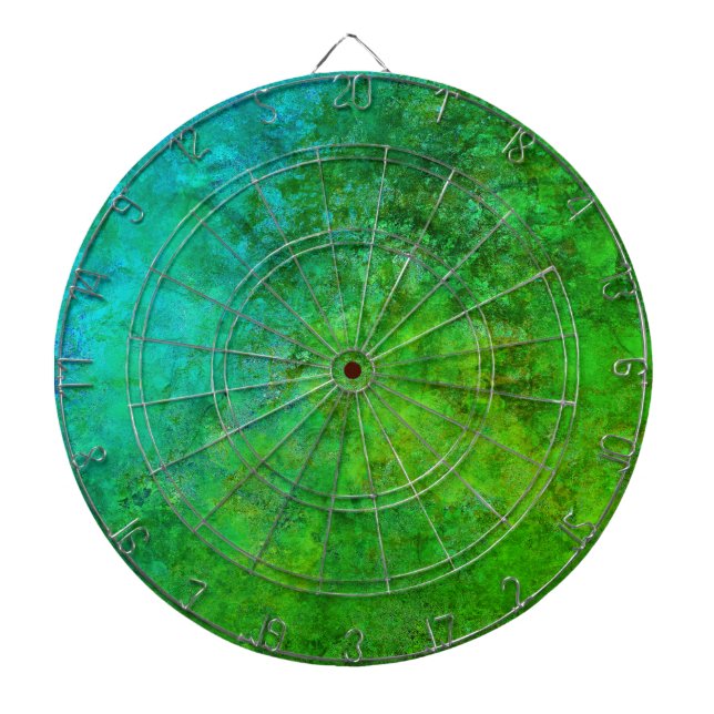 Industrial  Rustic Rust Inspired Art Green Blue  Dart Board (Front)