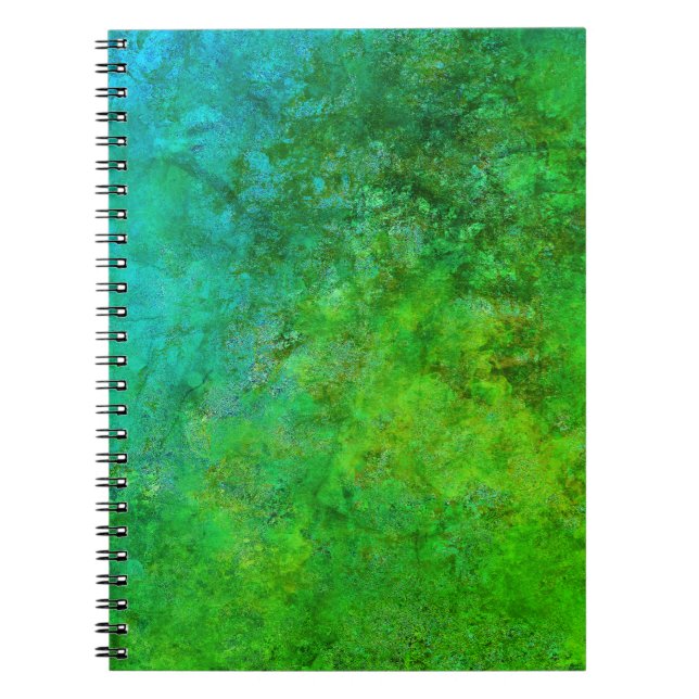 Industrial  Rustic Rust Inspired Art Green Blue  Notebook (Front)