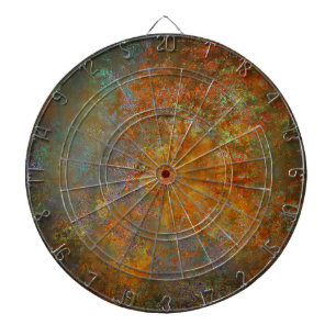 Industrial Rustic Rusty Copper Inspired Art Dart Board