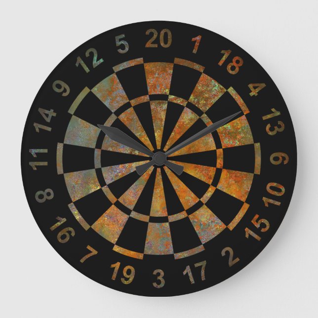 Industrial Rustic Rusty Copper Inspired Art Large Clock (Front)