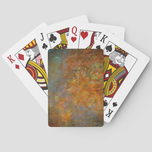 Industrial Rustic Rusty Copper Inspired Art Poker Cards (Back)