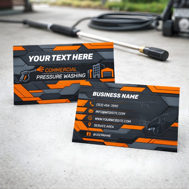 Industrial Slate Modular Power Wash Template Business Card (Creator Uploaded)