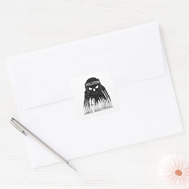 Industrial Smog Monster Cloud Square Sticker (Creator Uploaded)