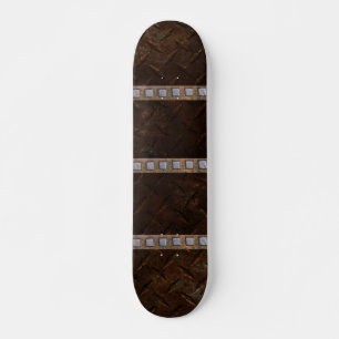 Industrial Stamped Steel Urban Grunge Skateboard Deck