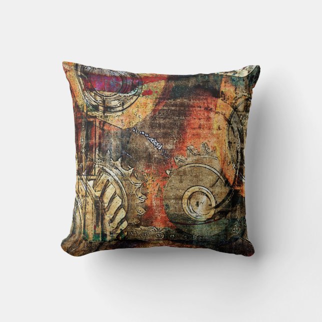 industrial steampunk pillow (Front)