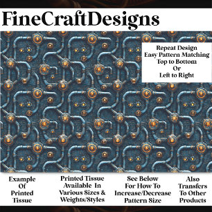 Industrial Steampunk Pipes Pattern BM2 Decoupage Tissue Paper