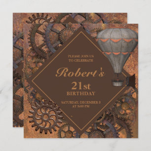 Industrial Steampunk Vintage Birthday Invitation