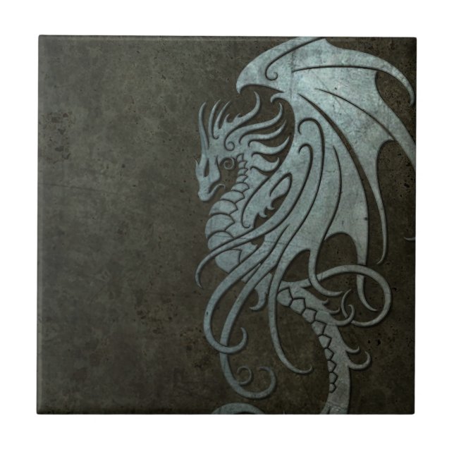 Industrial Steel Flying Dragon - right side Ceramic Tile (Front)