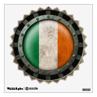 Industrial Steel Irish Flag Disc Graphic Wall Sticker