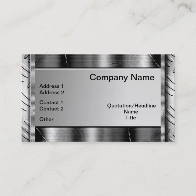 Industrial Strong Metal Look Business Cards (Front)