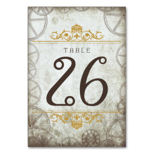 Industrial Vintage Steampunk Wedding Table Number
