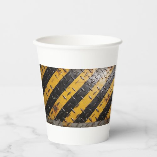 Industrial-Warning-Stripes Paper Cups
