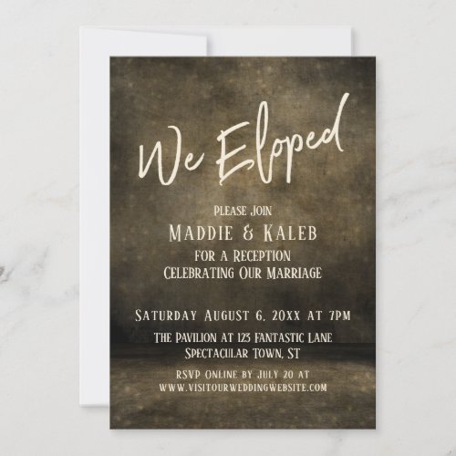 Industrial We Eloped Wedding Reception Only Invitation