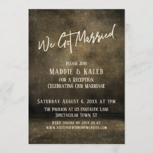 Industrial We Got Married Wedding Reception Only Invitation