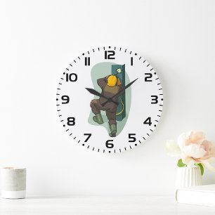 Industrial Welder Welding Metal Plate Large Clock