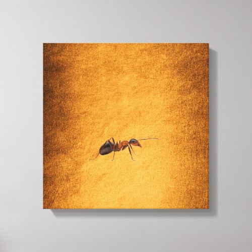 Industrious Like the Ant Golden Background Canvas Print