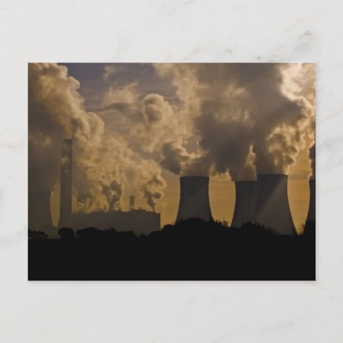 Industry polluting the atmosphere postcard